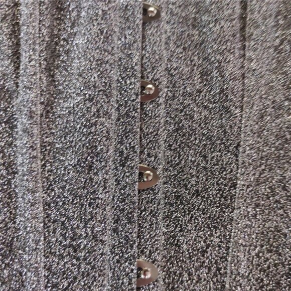 💜 NWT Silver Sparkle Overbust Corset and Thong Set - Picture 2 of 10